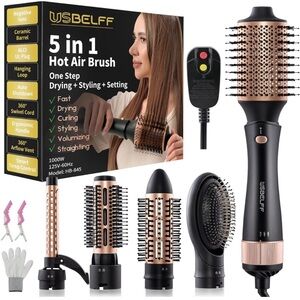 5 in 1 Hot-Air Blow Hair Dryer Brush w Multiple Temp🌡️Settings